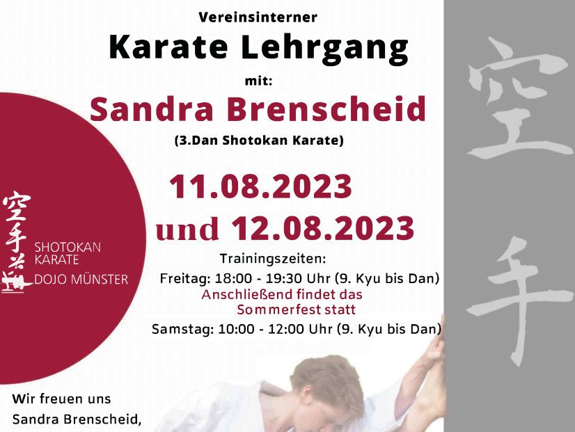 Ausschreibung Lehrgang Sandra Brenscheid 11.+12.08.23